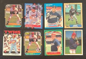 lot 71R image: B - Lot of 8 Kent Hrbek Minnesota Twins Baseball Cards Assorted Brands