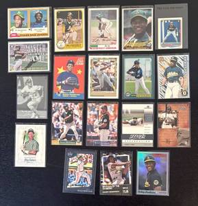 lot 87R image: B - Collection of Rickey Henderson Baseball Cards Assorted Brands and Years