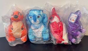 lot 125R image: B - Complete Set of 4 Texaco Inside-Outback Olympic Aniballs Plush Toys