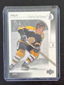 lot 128R image: B - Bobby Orr Stanley Cup Champs Hockey Card Upper Deck 2001-2002