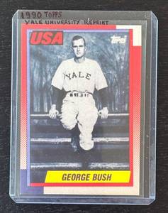 lot 137R image: B - 1990 Topps George Bush Yale University Reprint Sports Card