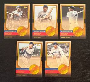 lot 165R image: B - Set of 5 Topps Golden Greats Babe Ruth Baseball Cards