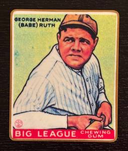 lot 168R image: B - Limited Edition Porcelain Babe Ruth Reprint Sports Card