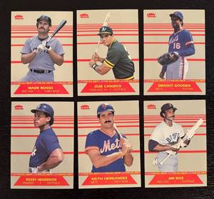 lot 180R image: B - Set of 6 Fleer Headliner Baseball Cards 1-6 Wade Boggs, Canseco Gooden and More