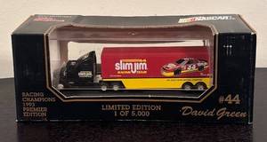 lot 215R image: B - Racing Champions 1996 Premiere Edition David Green #44 Slim Jim Die-Cast Transporter