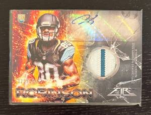 lot 218R image: B - 2014 Allen Robinson Autographed Rookie Patch Card Topps Fire Jaguars