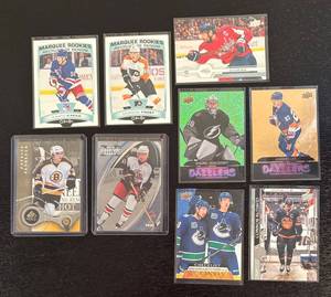 lot 220R image: B - Collection of Assorted Hockey Sports Cards - Rookies, Dazzlers, Canvas and More