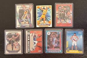 lot 232R image: B - Collection of Basketball Sports Cards Featuring LeBron James, Stephen Curry, Damian Lillard, Jerry West and Others