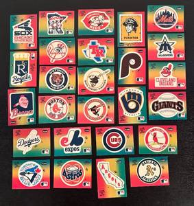 lot 246R image: B - 1980s Fleer MLB Team Logo Sticker Card Collection