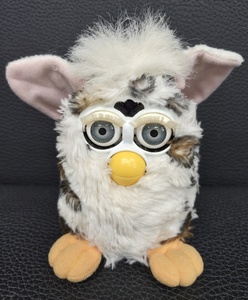 1999 Original Furby White Black Brown with Blue Eyes Vintage Plush