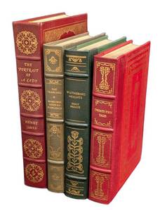 Four Collectible Vintage Franklin Mint Leather Bound Books The Portrait of a Lady The Yearling Wuthering Heights Twenty-Two Tales