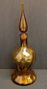 Mid Century Empoli Italian Art Glass Genie Bottle Decanter