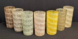 Vintage Mid Century Spaghetti-String Tumblers (Lot of 7)