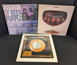 Three Deep Purple Records - Shades of Deep Purple, Come Taste the Band, The Best of Deep Purple