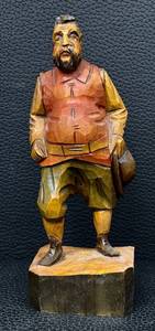 Sancho Panza Vintage Hand-Carved Wooden Figurine