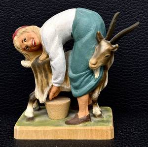 Henning Hand-Carved Figurine - Man with Goat, Norway