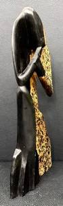 Abstract  21 Wooden Couple Sculpture -Two-Tone Black & Speckled Tan