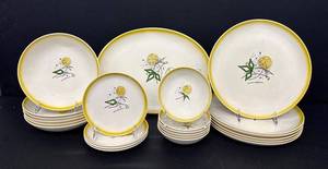 Lincoln China Co. Hand-Painted Under-Glaze Dinnerware Set - Vintage 23-Piece