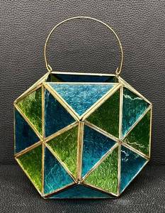Vintage Geometric Glass Candle Holder