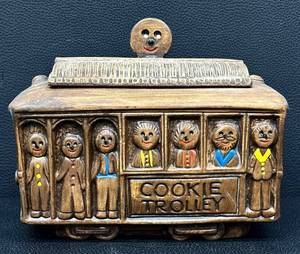 Treasure Craft Cookie Trolley - Vintage 1960s Ceramic Cookie Jar
