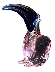 Vintage Alexandrite Art Glass Toucan Figurine
