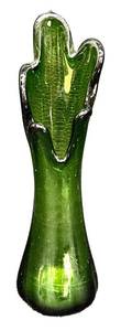Vintage Mid Century Five Finger Green Glass Swung Vase