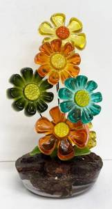 New Designs Inc. Original Design Glass Flower Sculpture