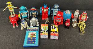 Collection of Assorted Vintage and Modern Robot Toys and Figures
