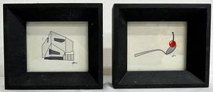 Redshoes 26 Design Walker Art Center Mini Art - Pair of 4x3.5in Framed Prints