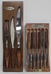 Vintage Town & Country Steak Knife Set with Wood Display Cases (10-Pc)