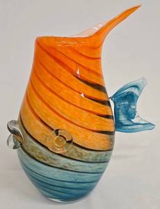 HQT Murano-Inspired Hand Blown Glass Fish Sculpture