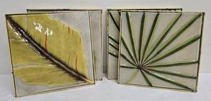 Set of Four Decorative Botanical Themed Tiles