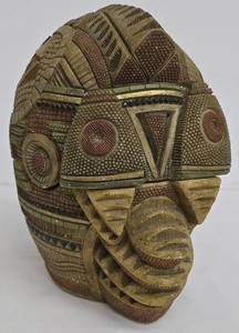 Vintage Carved West African Wooden Container or Trinket Box