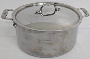 All-Clad Stainless Stock Pot 11 in Diameter with Lid - 5.25 in Deep