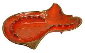 Vintage California Pottery Fish Shaped Trinket Dish.