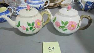 lot 59 image: 2-Franciscan Desert Rose Teapots