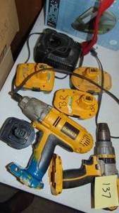 lot 137 image: DeWalt Drills, Batterys and Charger