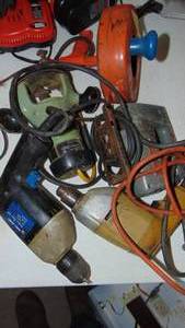 lot 140 image: Drills, Router and Drain Snake