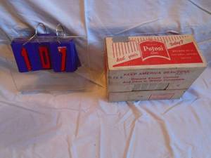 lot 107 image: Potosi beer 12 pack steel pull tab cans in cardboard box. As shown.