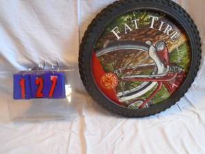 lot 127 image: Fat TireNew Belgium sign in bike tire. Looks unused. As shown.