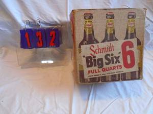 lot 132 image: Old Schmidt big six box. Decent shape. No bottles. As shown.