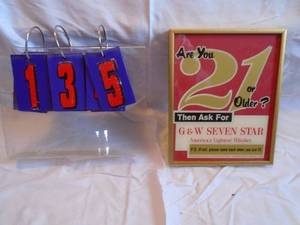 lot 135 image: G&W seven star 21 sign. Approx 11 x 9. As shown.