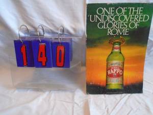 lot 140 image: Raffo beer cardboard sign. Ok condition. As shown.
