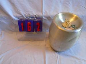 lot 162 image: Hamms tapper keg only. Tap handle is broken. Keg is in good shape. No box. As shown.