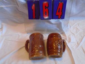 lot 164 image: Blatz & Gesundheit mugs. As shown.