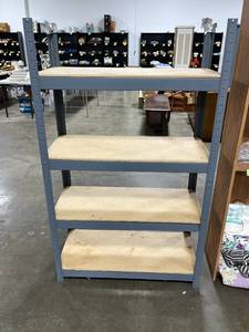 lot 22 image: Heavy Duty Metal Storage Shelving Unit 60x38x16 Inches - Contents not included.