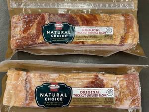 lot 29 image: E - Hormel Natural Choice Uncured Bacon, Original Thick Cut, 2 x 20oz (Exp. 092025)