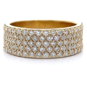 lot 16 image: 1 Carat Pav Diamond Ring in 14k Yellow Gold w Report VIDEO