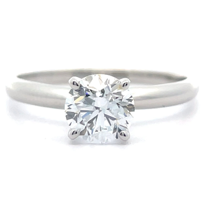 lot 33 image: Classic 1 Carat Diamond Solitaire Engagement Ring in 14k White Gold w Report VIDEO