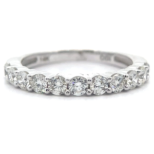 lot 42 image: 1 Carat Natural Diamond Half Eternity Ring in White Gold Retail $3,895 VIDEO